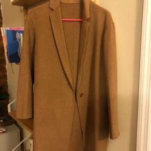 Uniqlo camel colored coat cardigan